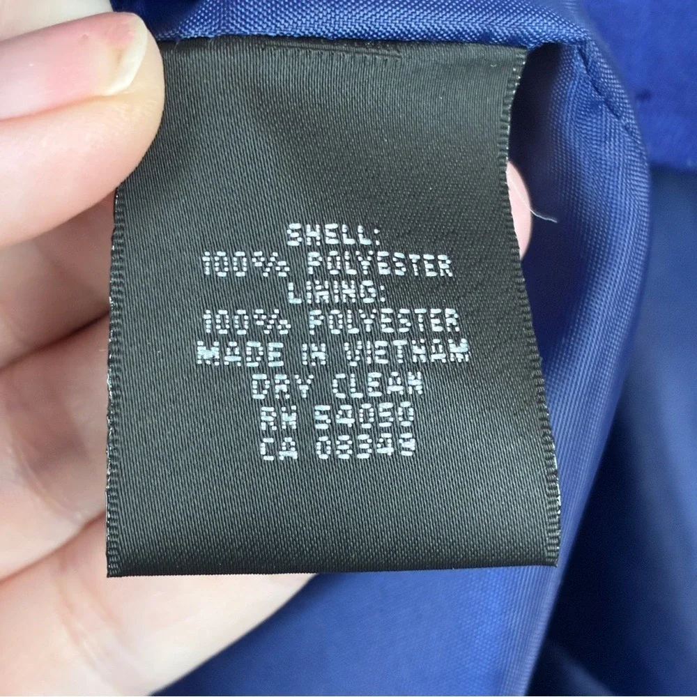 Kasper Blazer 10 Polyester Professional Royal Blue Career Chic Office Siren - Picture 11 of 14